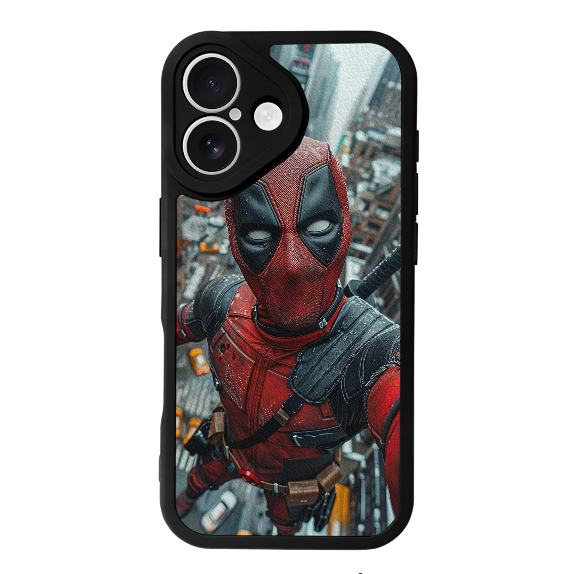 （画像用） Deadpool デッドプール 【iPhone 16シリーズ対応】シリコンスマホケース（レザー調） 材質：シリコン